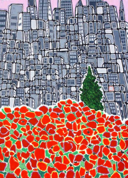 immeubles-et-coquelicots